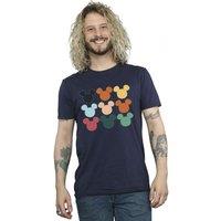 Disney Men's Mickey Mouse Heads Square T-Shirt in Navy | Size: Medium