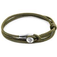 ANCHOR & CREW Men's Dundee Silver & Rope Bracelet in Green