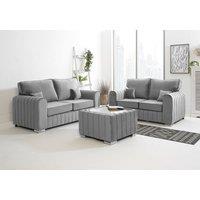 Sofa World Lilly 3+2 Fullback Sofa in Silver