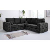 Sofa World Milton Corner Fullback Sofa in Black