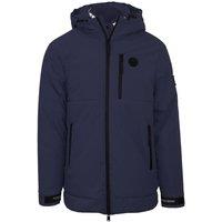 Plein Sport Men's Padded Small Circular Logo Branded Navy Blue Jacket | Size: Large