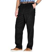 Chums Men's Cotton Corduroy Trousers with Hidden Extra Waistband in Black | Size: 32XL