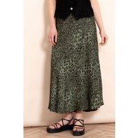 Cassie Midi Slip Skirt - Khaki, Leopard Print