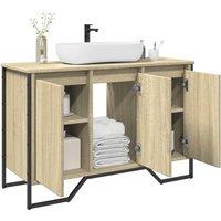 Berkfield Home Bathroom Sink Cabinet Sonoma Oak 91x35x60 cm Engineered Wood | Size: 91 x 35 x 60 cm