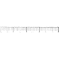 Berkfield Home Garden Fence with Hoop Top Steel 15.3x1 m Black