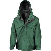 Result Men's Fleece Lined 3 in 1 Waterproof Jacket in Bottle Green | Size: Large
