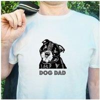 Afewhometruths Men's Staffordshire Bull Terrier - Staffy - Dog Dad T-Shirt in White | Size: Small