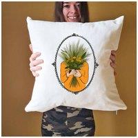 Afewhometruths October Birth Flower Cushion in Off-White | Size: 40 cm x 40 cm