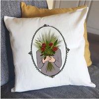 Afewhometruths June Birth Flower Cushion in Off-White | Size: 40 cm x 40 cm