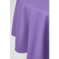 Homescapes Plain Cotton Round Tablecloth, 178 cm in Purple