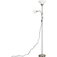 ValueLights Mozz Mother & Child Uplighter Floor Lamp with Adjustable Side Lamp in Silver
