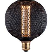 Harper Living Metal Cage LED E27 Bulb, Globe Shape, Dimmable in Black