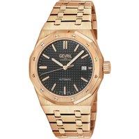 Gevril Men's Gotham, Swiss Automatic Watch, Black Dial, 316L Stainless Steel, & Sapphire Crystal in Rose Gold