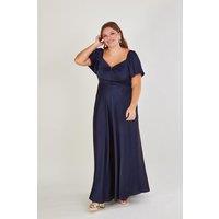 Savannah Satin Maxi Dress Blue