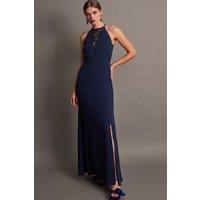 Jackie Lace Halter Dress Blue