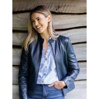 Lakeland Leather Women's 'Anthorn' Leather Jacket in Navy | Size: 16