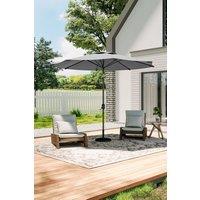 3M Large Rotating Patio Parasol for Outdoor Sunshade and Rain with Floral-Pattern Base