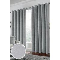 Enhanced Living 100% Blackout Luxury Supersoft Velvet Thermal Eyelet Curtains for Living Room & Bedrooms in Grey | Size: 229 cm width x 274 cm drop