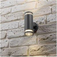 CGC Lighting 'Jennifer' Dark Grey Outdoor Up & Down Cylinder GU10 Wall Light