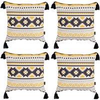 icon Indoor & Outdoor Waterproof Cushion Set of 4 Terracotta Waterproof Cushion in Yellow | Size: 43 cm x 43 cm