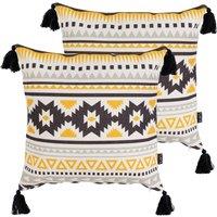 icon Indoor & Outdoor Waterproof Filled Cushion Set of 2 Yellow | Size: 43 cm x 43 cm