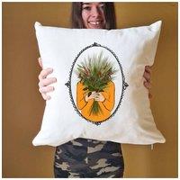 Afewhometruths December Birth Flower Cushion in Off-White | Size: 40 cm x 40 cm