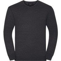 Russell Men's Collection V-Neck Knitted Pullover Sweatshirt in Charcoal | Size: 2XL