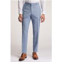 Slim Fit Hydra Blue Linen Suit Trousers