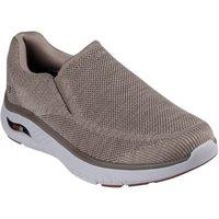 Skechers Men's Arch Fit Crosser Locke Trainer in Taupe | Size: 10