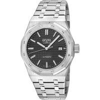 Gevril Men's Gotham, Swiss Automatic Watch, Black Dial, 316L Stainless Steel, & Sapphire Crystal in Silver