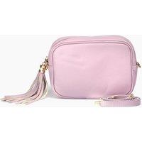 Beau Italian Leather Crossbody Camera Bag - Pastel Lilac, Pebbled