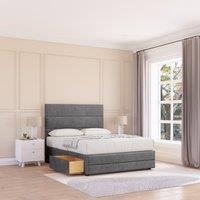 Sloomy Monaco Plush Bed Set, No Drawers Mattress & 54 Headboard in Dark Grey | Size: King