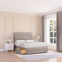 Sloomy Monaco Plush Bed Set, No Drawers Mattress & 54 Headboard in Stone | Size: Super King