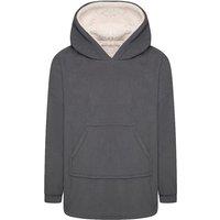 Smart Living Oversized Coral Fleece Blanket Hoodie for Warmth & Comfort in Charcoal | Size: S/M