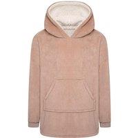 Smart Living Oversized Coral Fleece Blanket Hoodie for Warmth & Comfort in Pink | Size: S/M