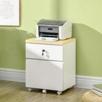 VINSETTO 2-Drawer Filing Cabinet Mobile File Cabinet Legal Size with Wheels in White