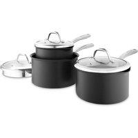 Tower Good Food in Partnership with 3 Piece Saucepan Set GF900252 in Black | Size: A