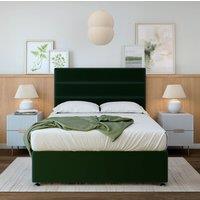 Bedmaster Plush Velvet Divan Base in Emerald | Size: Super King