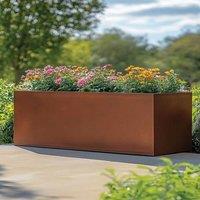 Woven Wood 100cm Zinc Galvanised Copper Trough Planter