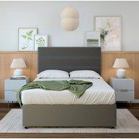 Bedmaster Plush Velvet 4 Drawer Divan Base in Grey | Size: Super King