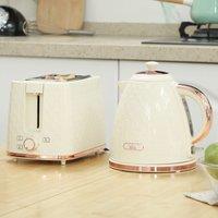 HOMCOM Kettle & Toaster Set 1.7L Kettle & 2 Slice Toaster Set in Beige