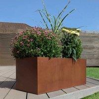 Woven Wood 75cm Zinc Galvanised Copper Trough Planter