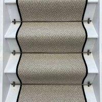 RainbowHome Andes Stair Runner With 100% Pure Wool Edge in Grey | Size: 55 cm x 650 cm
