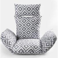 OHS Egg Chair Cushion Large Headrest Pillow Outdoor Garden Water Resistant in Light Grey