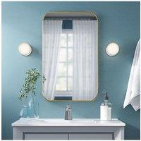 40x50cm Rounded Rectangle Metal Frame Wall Mirror