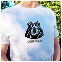 Afewhometruths Men's English BullDog Dad T-Shirt in White | Size: Medium