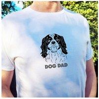 Afewhometruths Men's Cavalier King Charles Spaniel Dog Dad T-Shirt in White | Size: Large