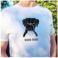 Afewhometruths Men's Boxer Dog Dad T-Shirt in White | Size: Medium