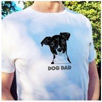 Afewhometruths Men's Jack Russell Dog Dad T-Shirt in White | Size: Large
