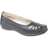 Boulevard Women's Punched Summer Casual Shoes in Black | Size: 8